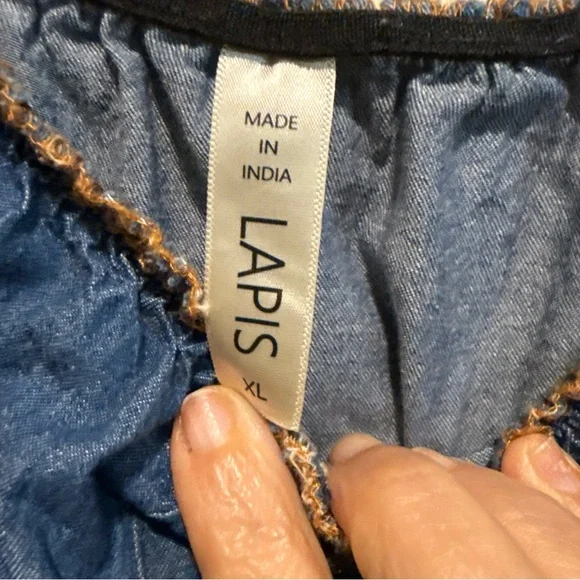 Lapis Blue Denim Maxi Dress Cottage Core - Picture 2 of 8